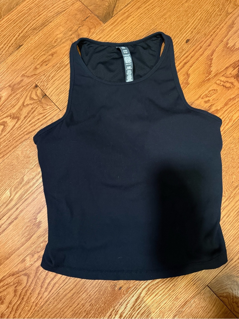 Vuori Black Ribbed High-Neck Tank
